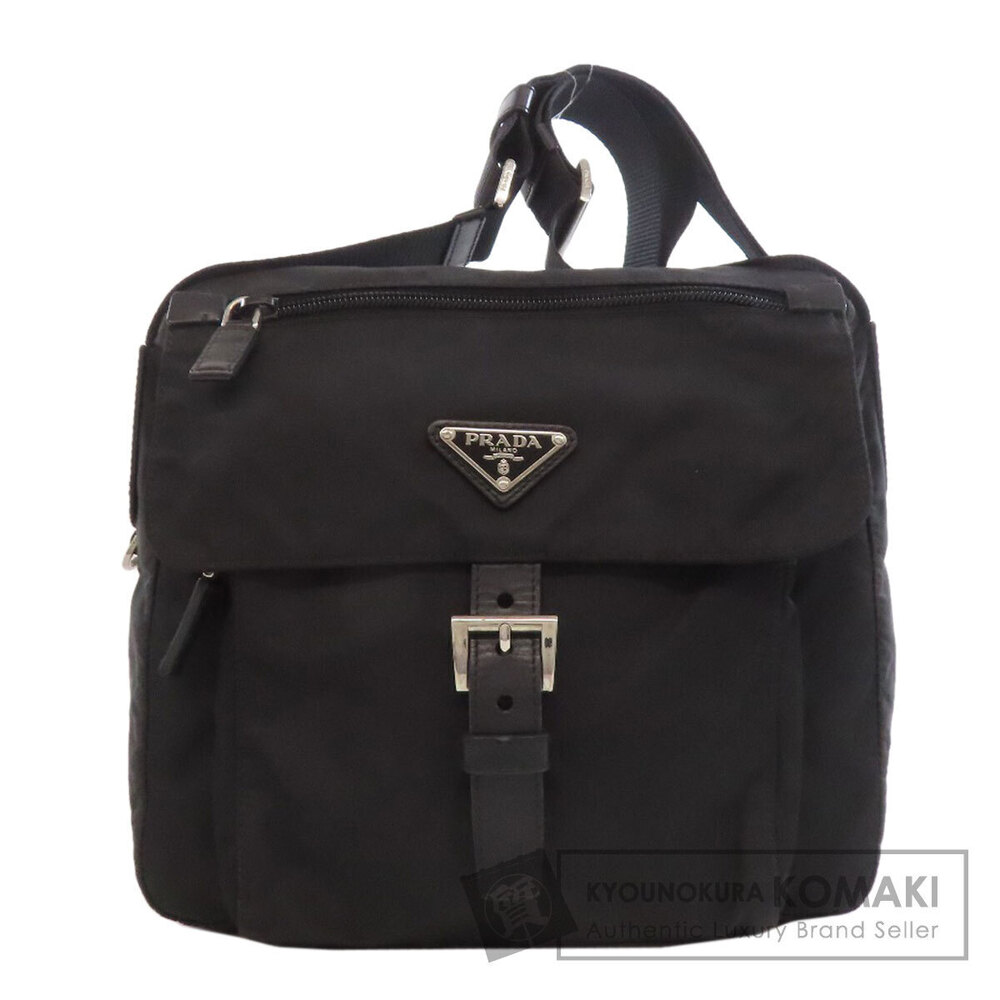Prada Logo Crossbody Messenger Bag Black